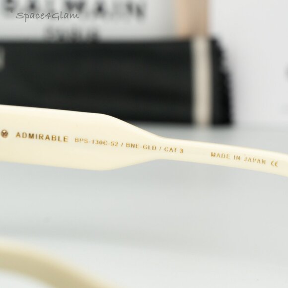 Balmain Women Sunglasses Bone Gold Brown Rectangle ADMIRABLE BPS-130C-52 NEW - Picture 9 of 13